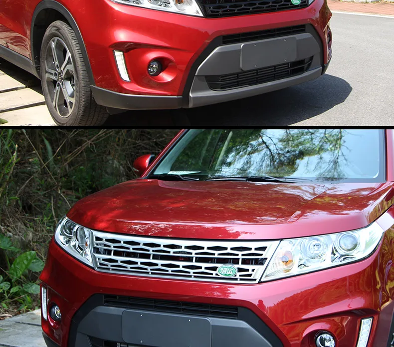 Высококачественный хромированный обод хромированный для Suzuki Vitara ABS Стайлинг бамперная решетка сетка Чехлы украшения аксессуары