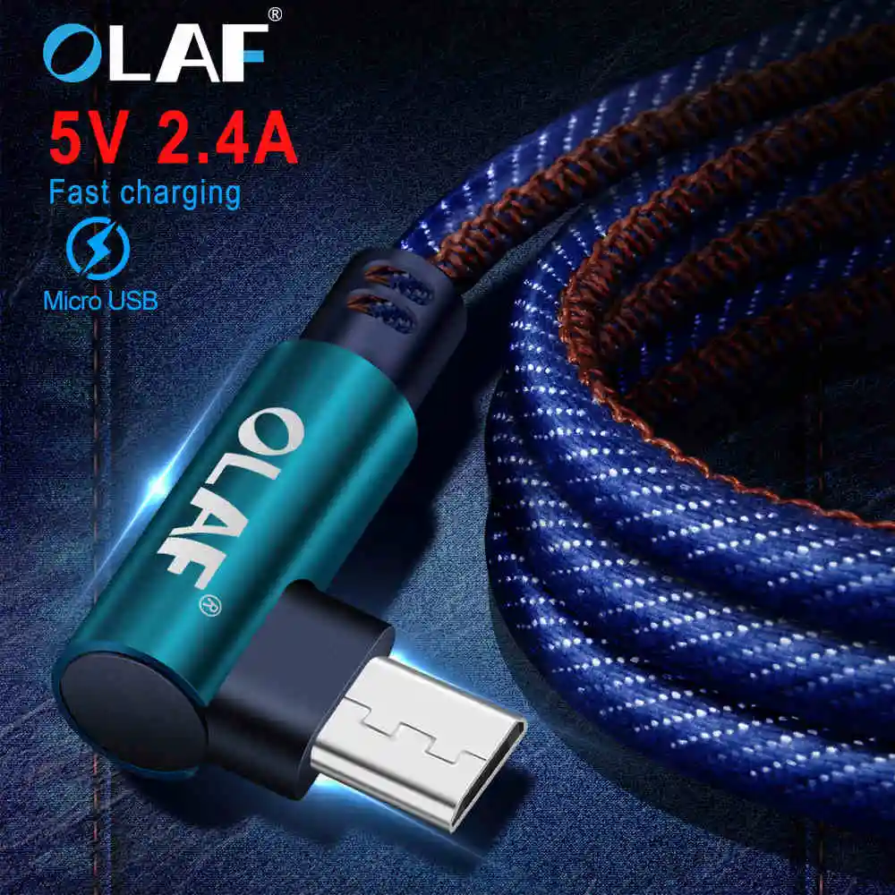 Олаф 2 м микро USB кабель 90 градусов быстрое зарядное устройство зарядный кабель для huawei для Xiaomi USB шнур микро Дата-кабель для Android телефона