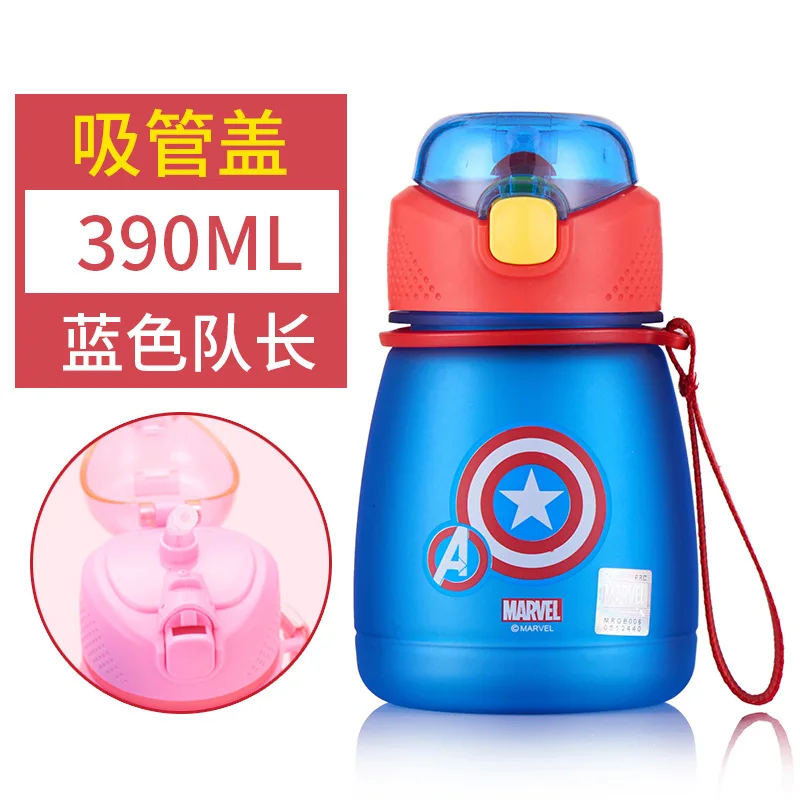 Straw captain 390 мл детская чашка для кормления детей бутылка для воды Минни Микки Маус детская чашка портативная маленькая чашка для кормления ребенка кружка с ремнем - Цвет: Straw captain