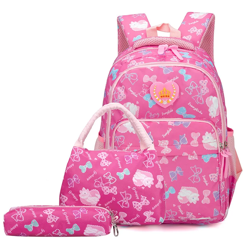 Водонепроницаемые школьные ранцы для девочек-подростков, школьные рюкзаки для принцесс с принтом, детские школьные портфели, 3 шт./компл.