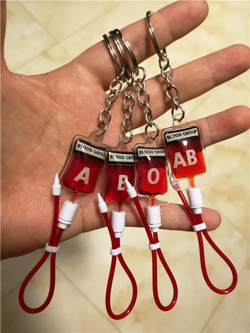 Новый красный Лот 50 шт Смешанные крови пакет A B O AB 4 стильный брелок сотовый