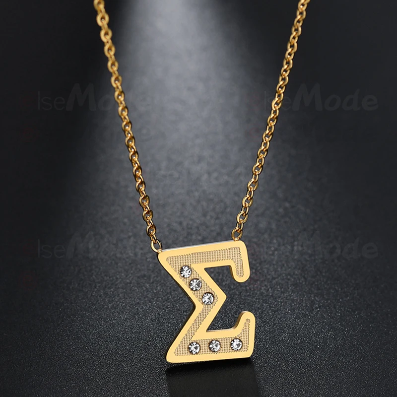 ELSEMODE романтическое ожерелье с кубическим цирконием буквой M из нержавеющей стали