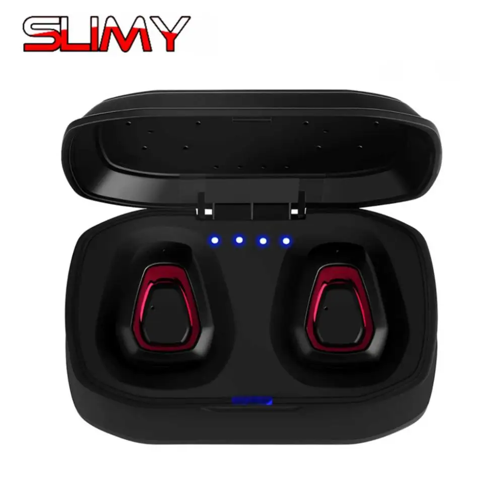 Красный Bluetooth наушники A7 TWS настоящие беспроводные наушники Bluetooth 4,0 стерео наушники с зарядным устройством портативные мини наушники - Цвет: Красный