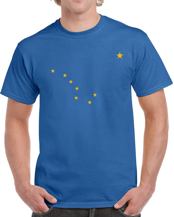 Alaska Flag state pride alaskan arctic circle america stars t shirt men Summer funny Gift casual printed tee US plus size | Мужская