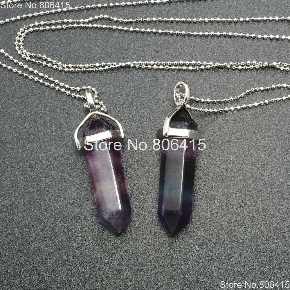 Натуральные разноцветные камни из флюорита шестигранная подвеска бусины