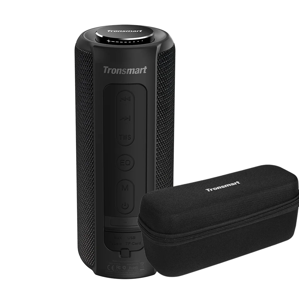 Black T6 Plus N Case Tronsmart T6 Plus Bluetooth динамик 40 Вт TWS портативный динамик IPX6 Водонепроницаемый глубокий бас с функцией Siri power Bank SoundPulse - Цвет: Black T6 Plus N Case