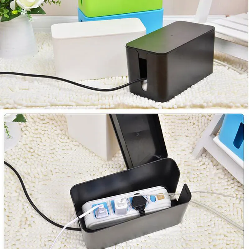 Съемный ящик для хранения кабеля 32 5x13x12 5 см черный и белый дизайн удобный