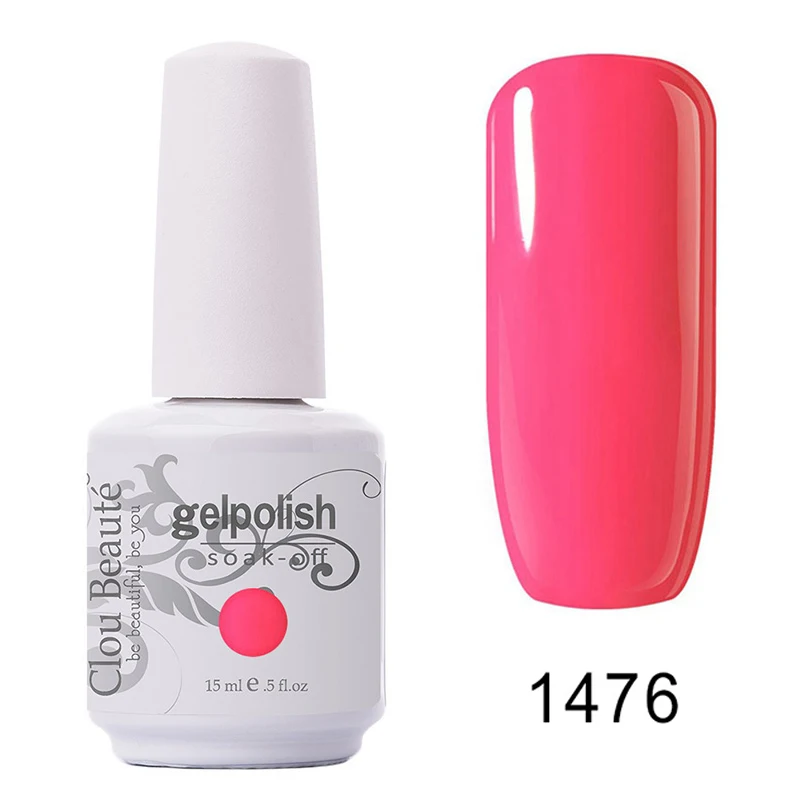 1476 Clou Beaute 15 мл УФ гель лак для ногтей Розовый Красный Белый Черный замочить от гель лак для ногтей маникюр Vernis Полупостоянный - Цвет: 1476
