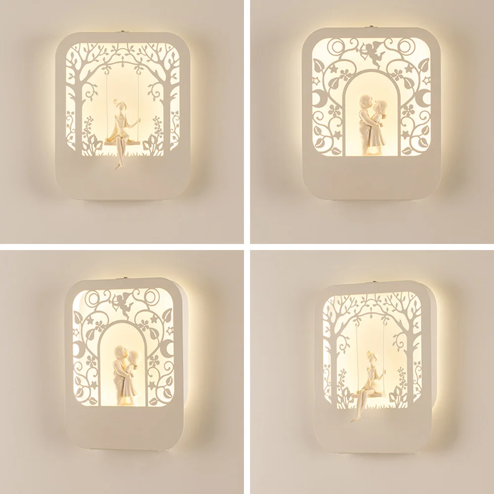 

Nordic bedside lamp wall lamp bedroom creative aisle modern minimalist corridor living room children's room wall lamp LM4121807