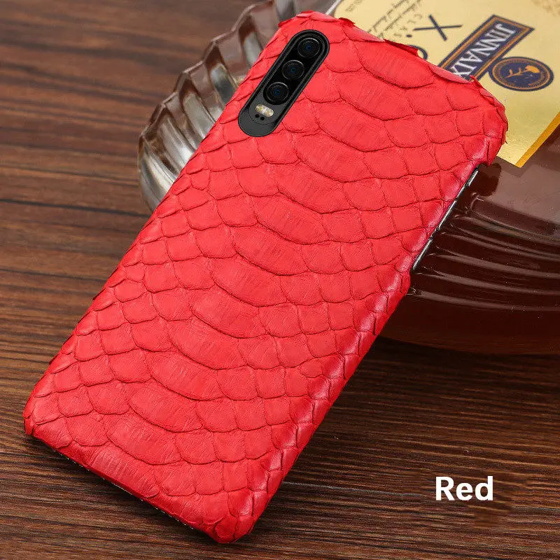 Чехол из натуральной змеиной кожи для huawei P30 Pro P20 Lite P10 чехол из кожи питона ручной работы Honor 10 9 View Note mate 20 P 30 - Цвет: Red