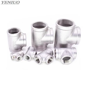 Адаптер из нержавеющей стали SS 304, фитинг для водопроводной трубы 18 дюйма, 14 дюйма, 38 дюйма, 12 дюйма, 34 дюйма, 1 дюйм, 1-14 дюйма, 1-12 дюйма, с внутренней резьбой, BSP, тройник с тремя способами соединения, равный