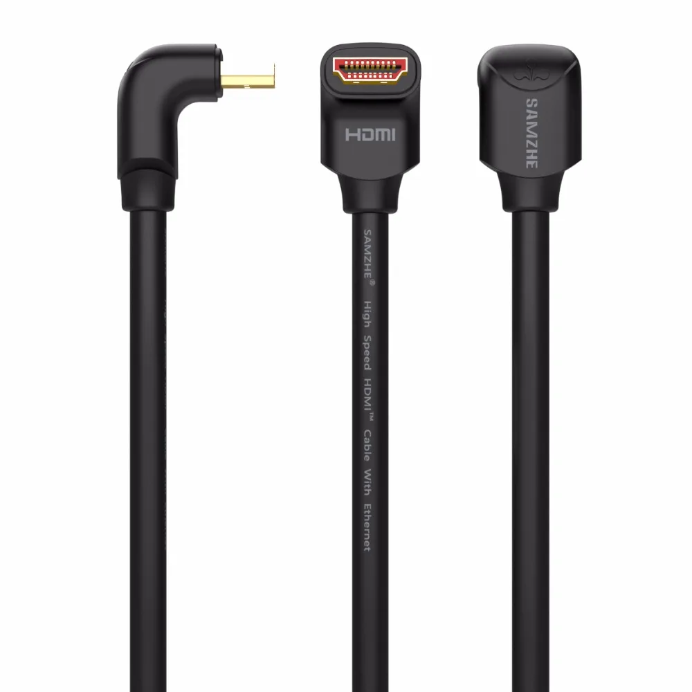 Samzhe Новое поступление прямой угол Hdmi 2 0 кабель 90/270 градусов видео Кабо между