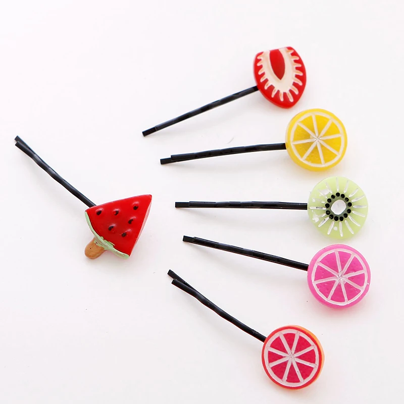 10 PCS/Set Cartoon Rabbit Cow Cat Strawberry Kiwi Watermelon Small Hair Clips Girl Hairpins BB Clip For Kids Accessories |