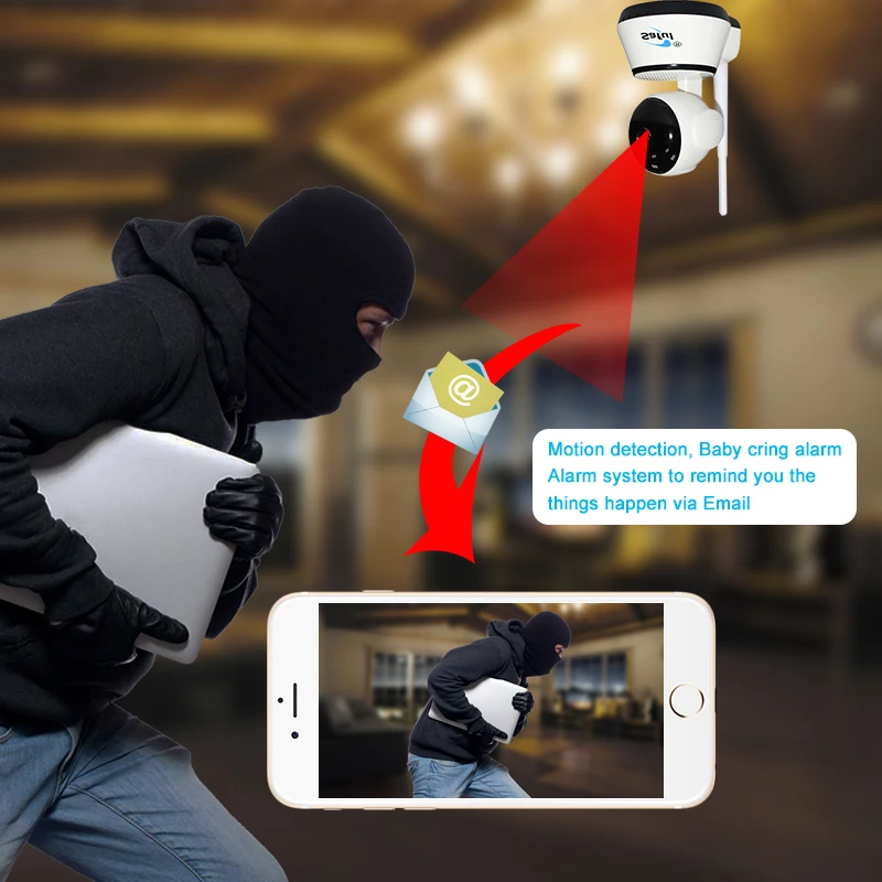 Беспроводная IP камера видеонаблюдения с функцией ночного видения|ip camera wifi|wireless ip