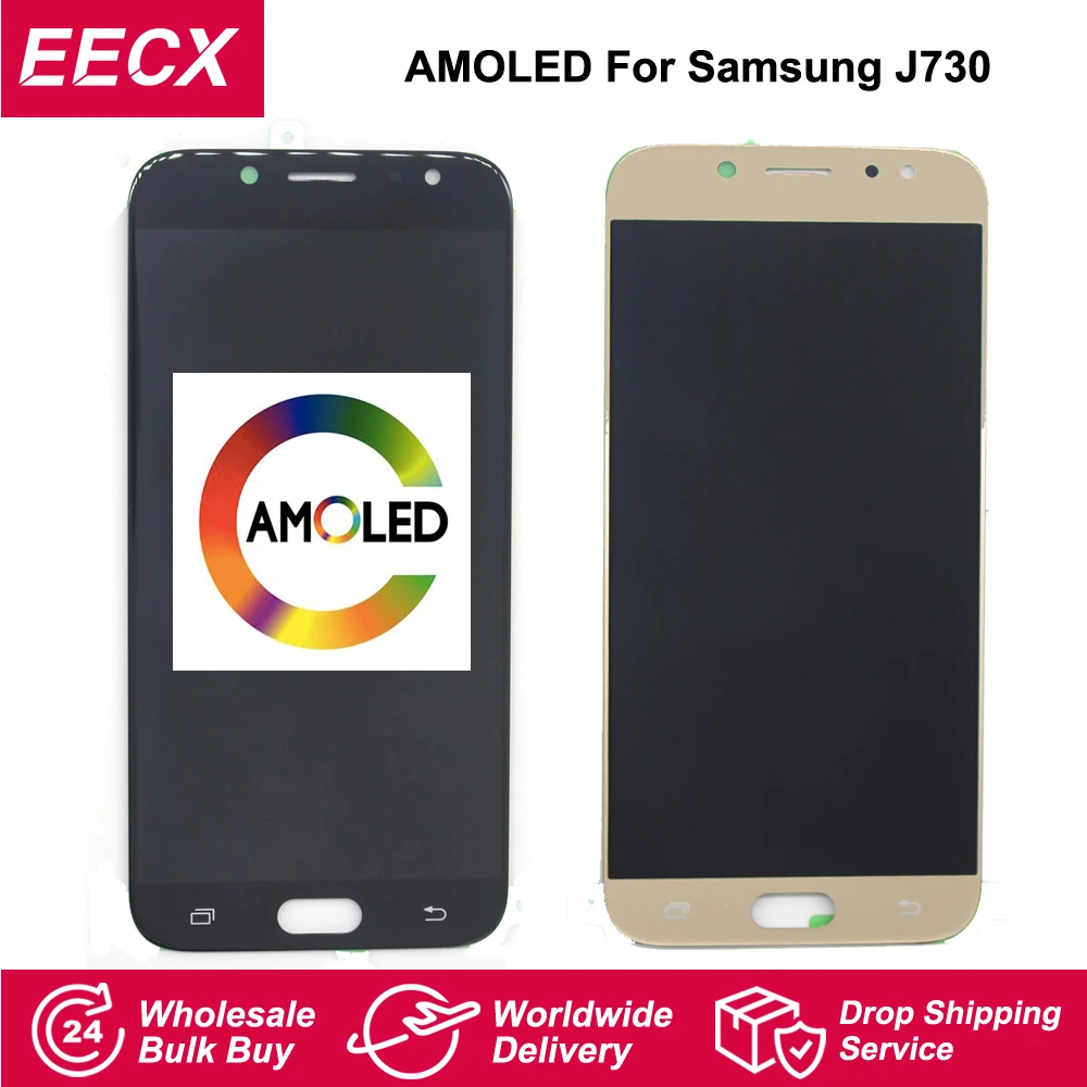 ЖК дисплей 5 дюйма AMOLED J730 для SAMSUNG Galaxy J7 Pro 2017 с сенсорным экраном и дигитайзером J730F
