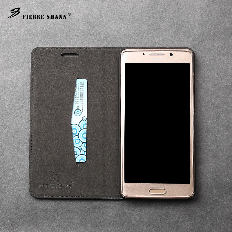 Fierre shann фирменный импортный кожаный флип чехол для Huawei Mate 9 pro Магнитная застежка