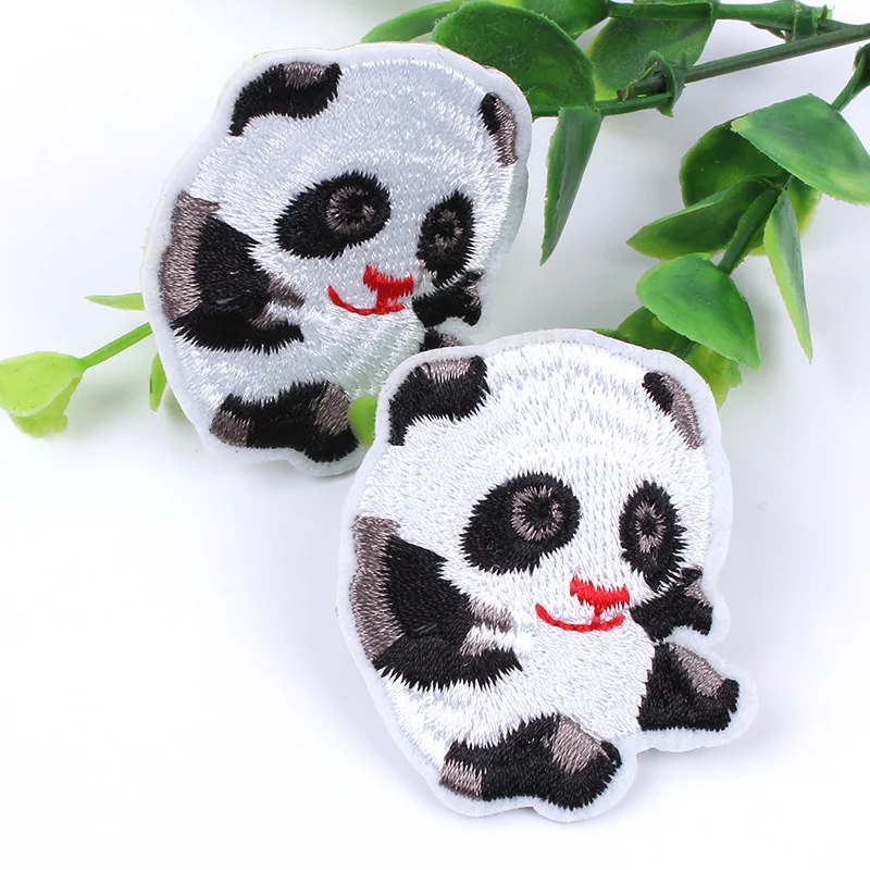 10 шт./лот милые панды патч вышитые железные на Мультяшные наклейки с животными