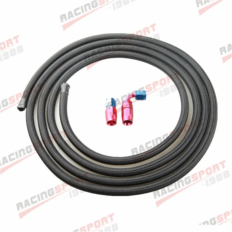 

Nylon Cover Braided -8AN AN8 Oil Fuel Gas Line Hose 3M + Swivel Hose End Fitting