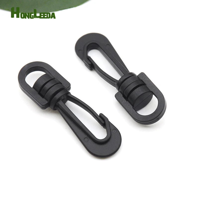 

30 шт./лот HLD/B001F черные POM пластиковые Пружинные защелкивающиеся крючки карабин Паракорд ремни крючки поворотные крючки поворотный защелкив...