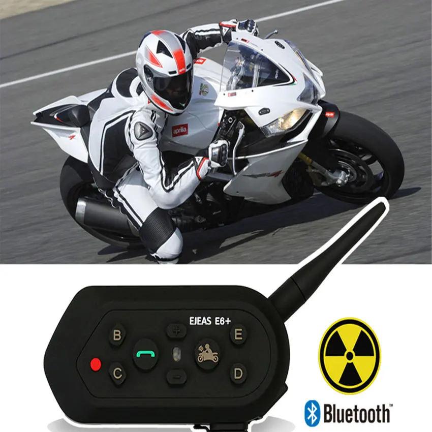 Домофон EJEAS E6 Plus для мотоцикла коммуникатор на шлем с Bluetooth 1200 м гарнитура VOX