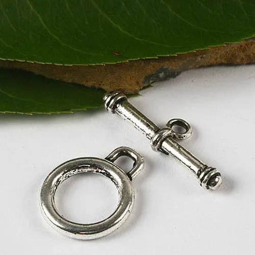 

16sets Tibetan silver round toggle clasps h2864