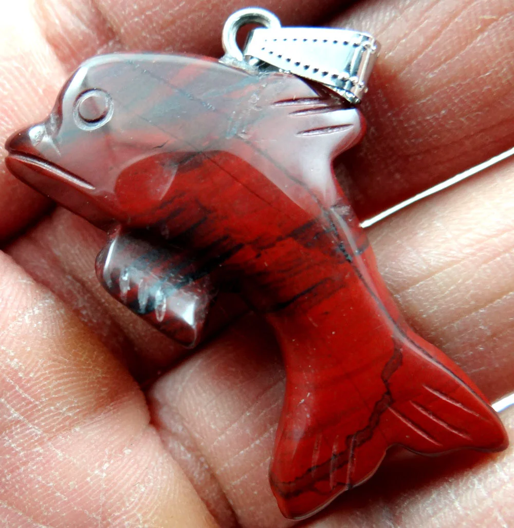 38*40 мм Подвески из натурального камня Дельфин смешанный Кулон драгоценный камень