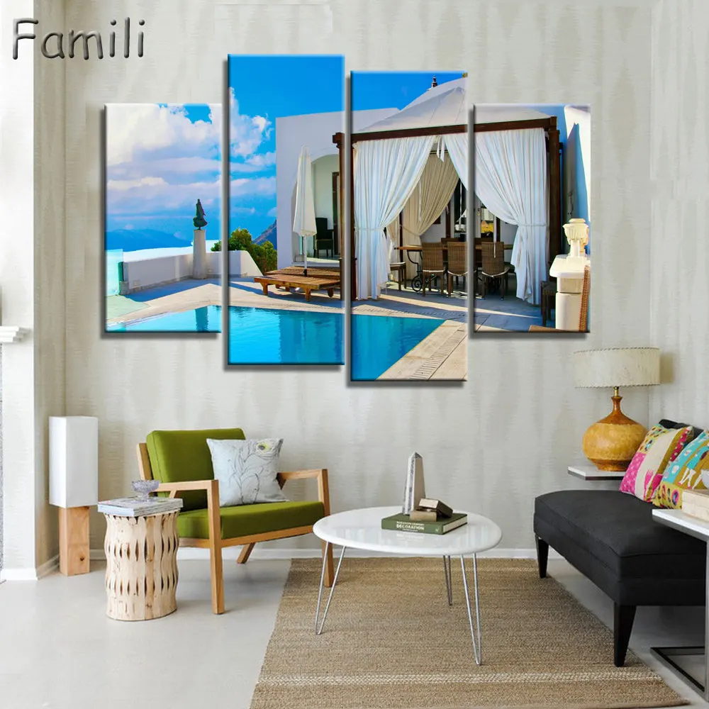 4 панели современная живопись домашнее декоративное искусство картина Греция
