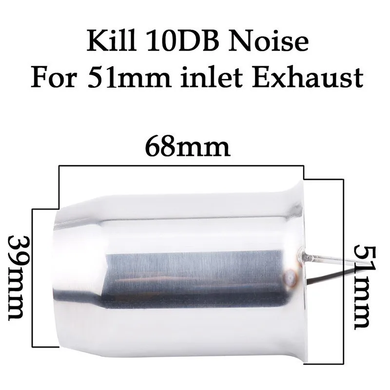 ESPEEDER Motorcycle DB Killer Silencer Noise Sound Eliminator Muffler Escapes Exhaust Muffler Escapes For 60mm 51mm Pipe Tip - Цвет: Белый