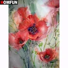 Алмазная 5d-картина HOMFUN Красный цветок, вышивка крестиком с полными квадратнымикруглыми стразами, домашний декор, A18614