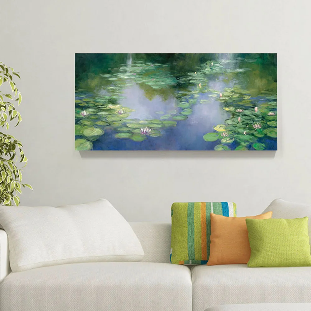 Клода монета ВОДНЫЕ ЛИЛИИ 1906 напечатаны холст живопись художественная Цифровая