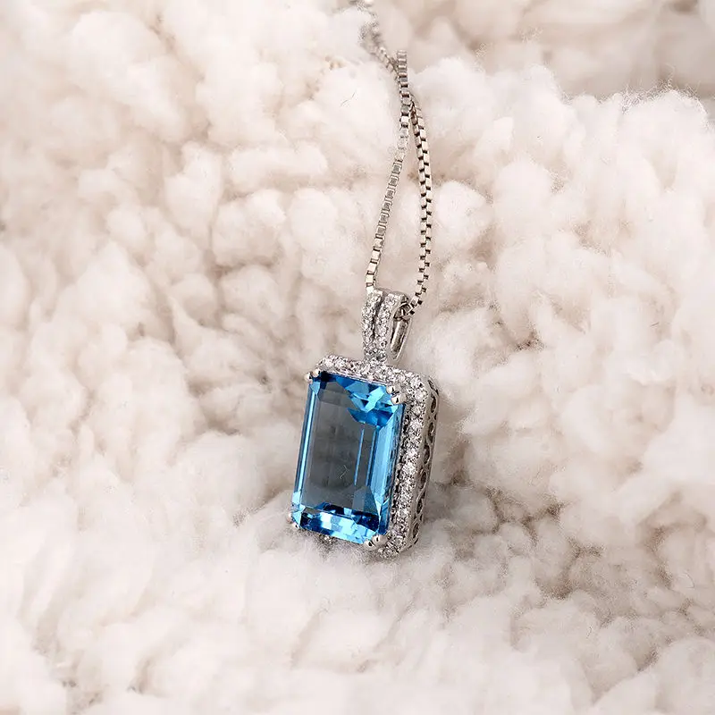 LOVERJEWELRY День Святого Валентина изумрудная огранка 8x12 мм 14кт белое золото