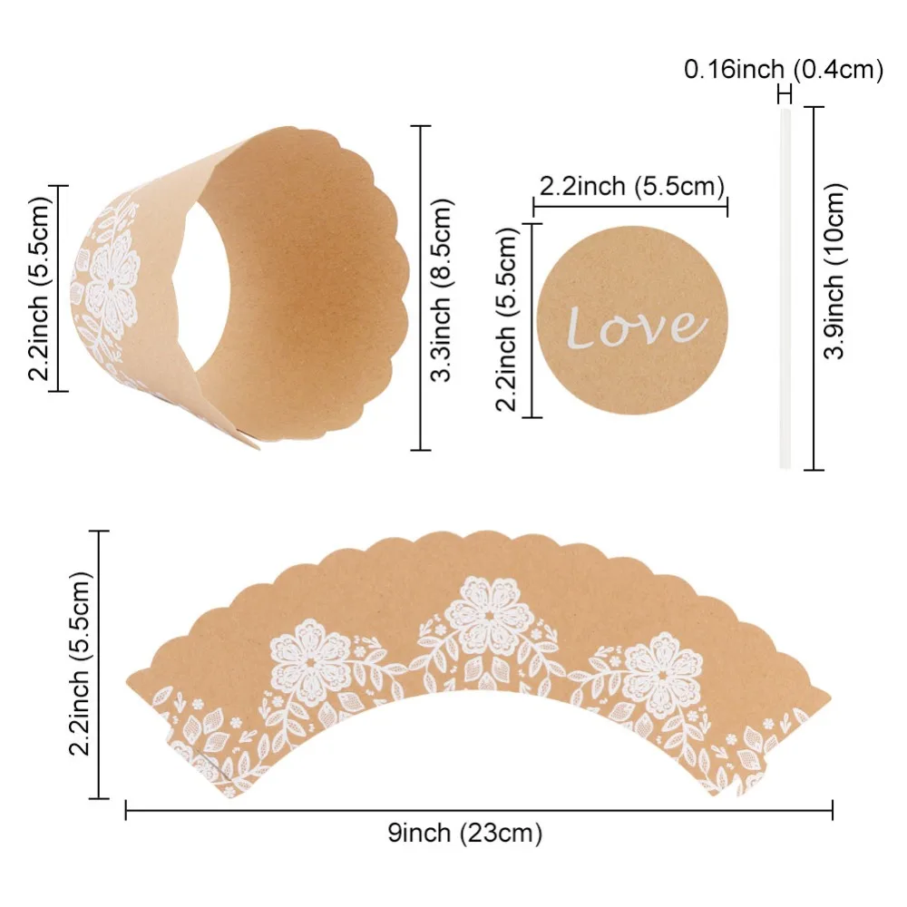 OurWarm 12Pcs Wedding Cupcake Wrapper Cake Topper Love Just Married Flag for Birthday Party Decorations | Дом и сад