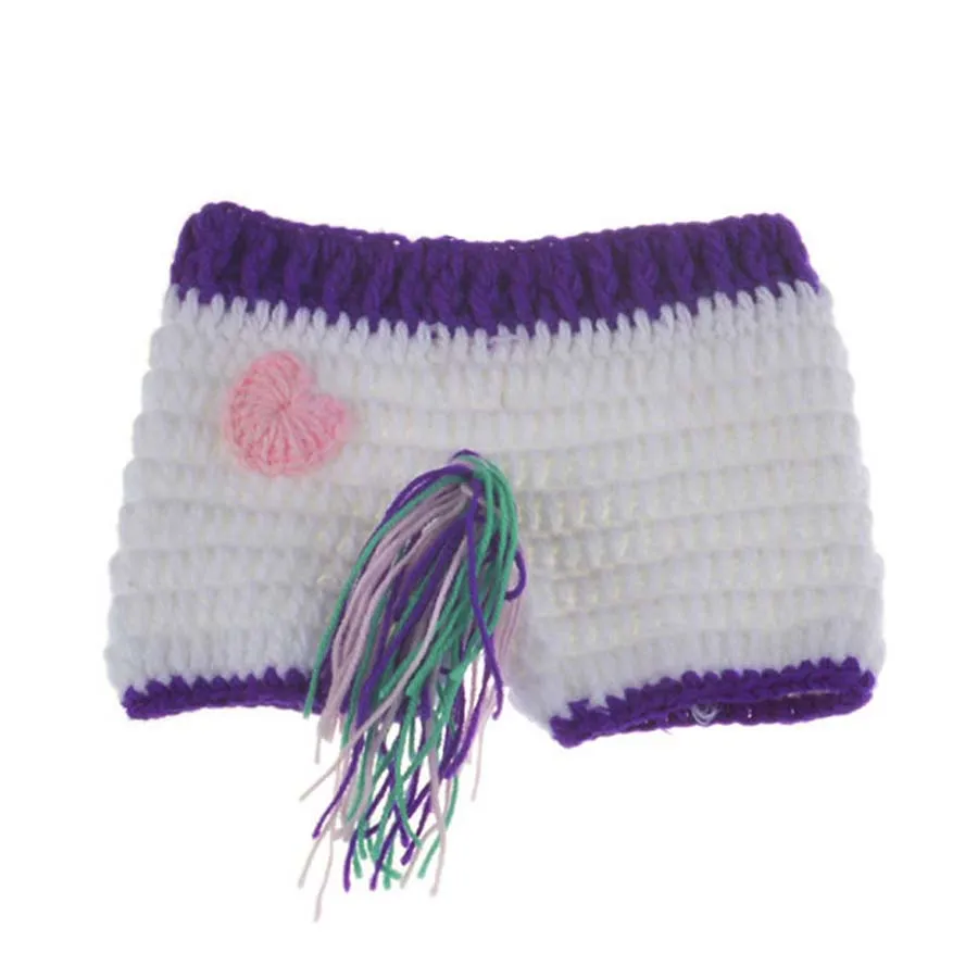 

Baby Unicorn Hat and Diaper Cover Newborn Photography Prop Boys Girls Knitted Unicorn Costume Outfit Baby Photo Shoot Cloth Gift
