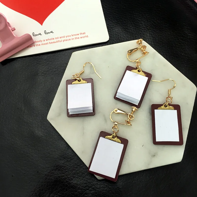 1 пара интересные серьги ручной работы с книгой для упражнений модные милые