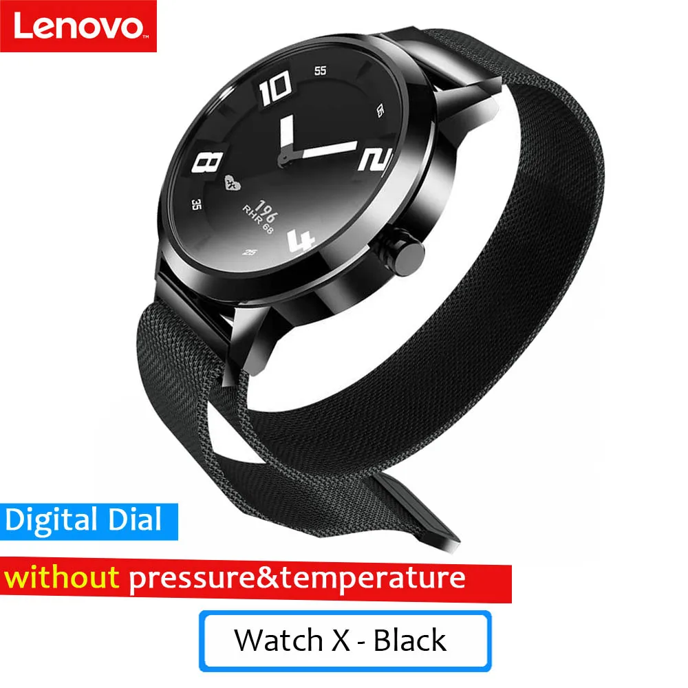 Lenovo Watch X/Watch X Plus Смарт-часы 80 атм водонепроницаемые светящиеся указки фитнес-трекер сна монитор сердечного ритма умные часы - Цвет: Watch X Plus Black