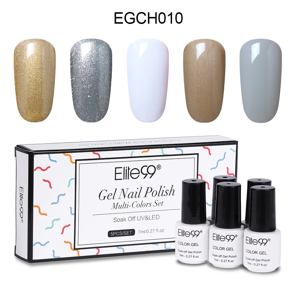 EGCH010 Elite99 5 шт./лот Платиновый Цветной Гель-лак для ногтей с подарочной коробкой телесного цвета УФ Гель-лак для ногтей Полупостоянный лак для ногтей - Цвет: EGCH010