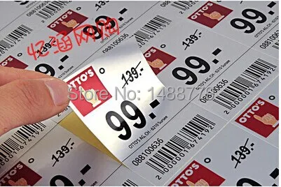 

Custom pet silver mute waterproof sticker label printing free shipping
