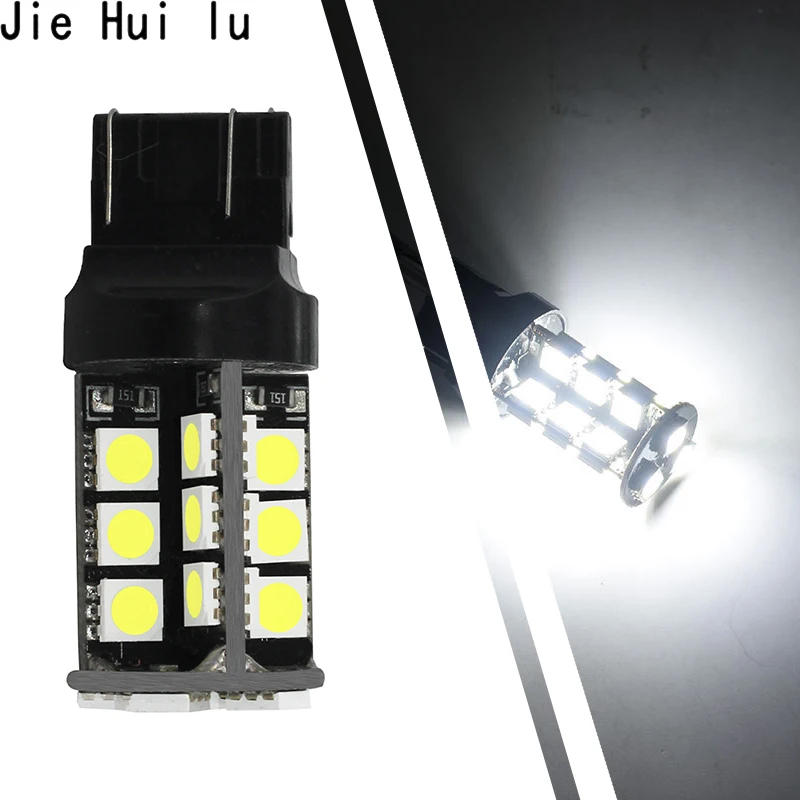 1 шт. T20 W21W 7443 27 SMD 5050 Светодиодный белый автомобиль источник света для автомобиля