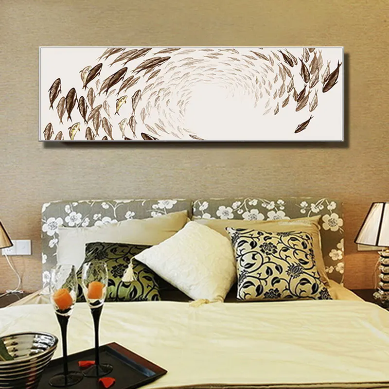 

YongHe Nordic Home Decorative Oil painting Europe Fish Animal Poster Wall Pictures For Decorate Bedroom