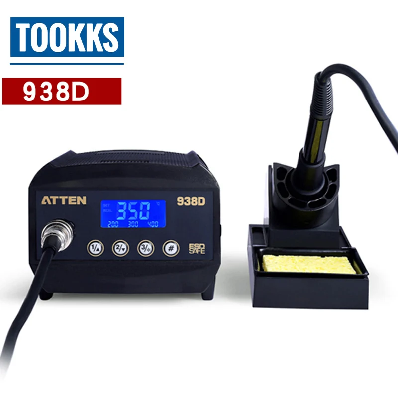 Atten AT938D 60 Вт ЖК дисплей цифровая сварочная паяльная станция бессвинцовый