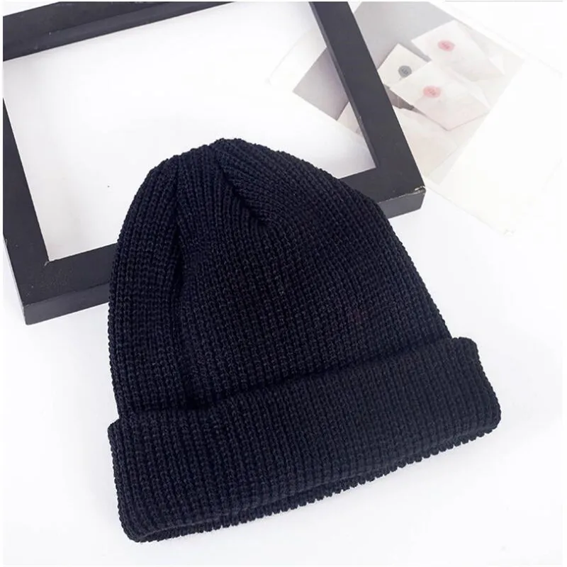 2019New мужская вязаная шапка Skullcap повседневная короткая шерстяная женская в стиле