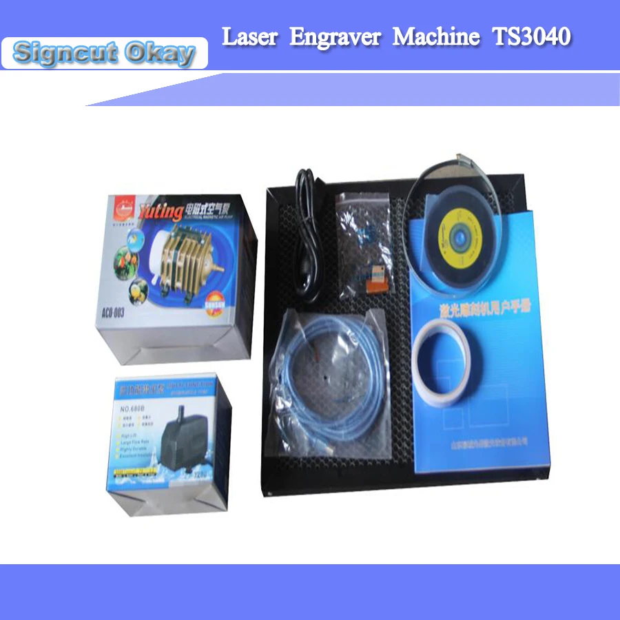 Горячая распродажа! Мини СО2 лазерная гравировальная машина для резки 50 Вт TS4030 с