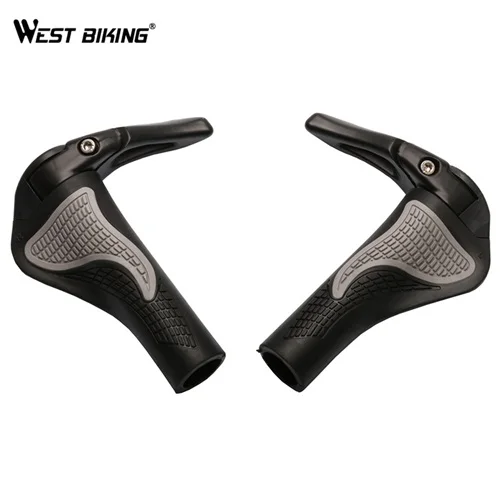 WEST BIKING резиновый чехол из алюминиевого сплава эргономичный замок на рупоре MTB велосипеда руль Крышка части велосипеда велосипед Велоспорт Handlegrip - Цвет: Basic Version Black