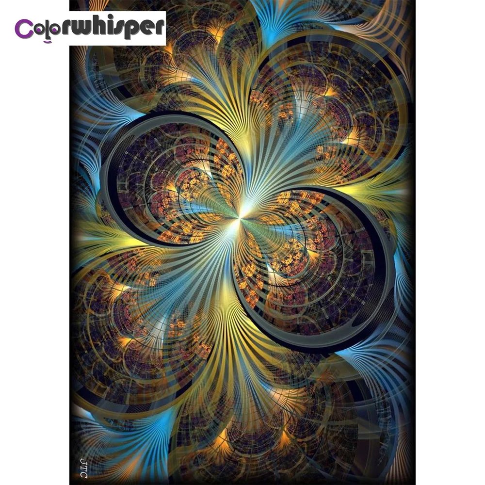 2 Colorwhisper Алмазная картина Полная площадь/круглая дрель Мандала Fractals 5D кристальная вышивка картина крестиком XP151 - Цвет: 2