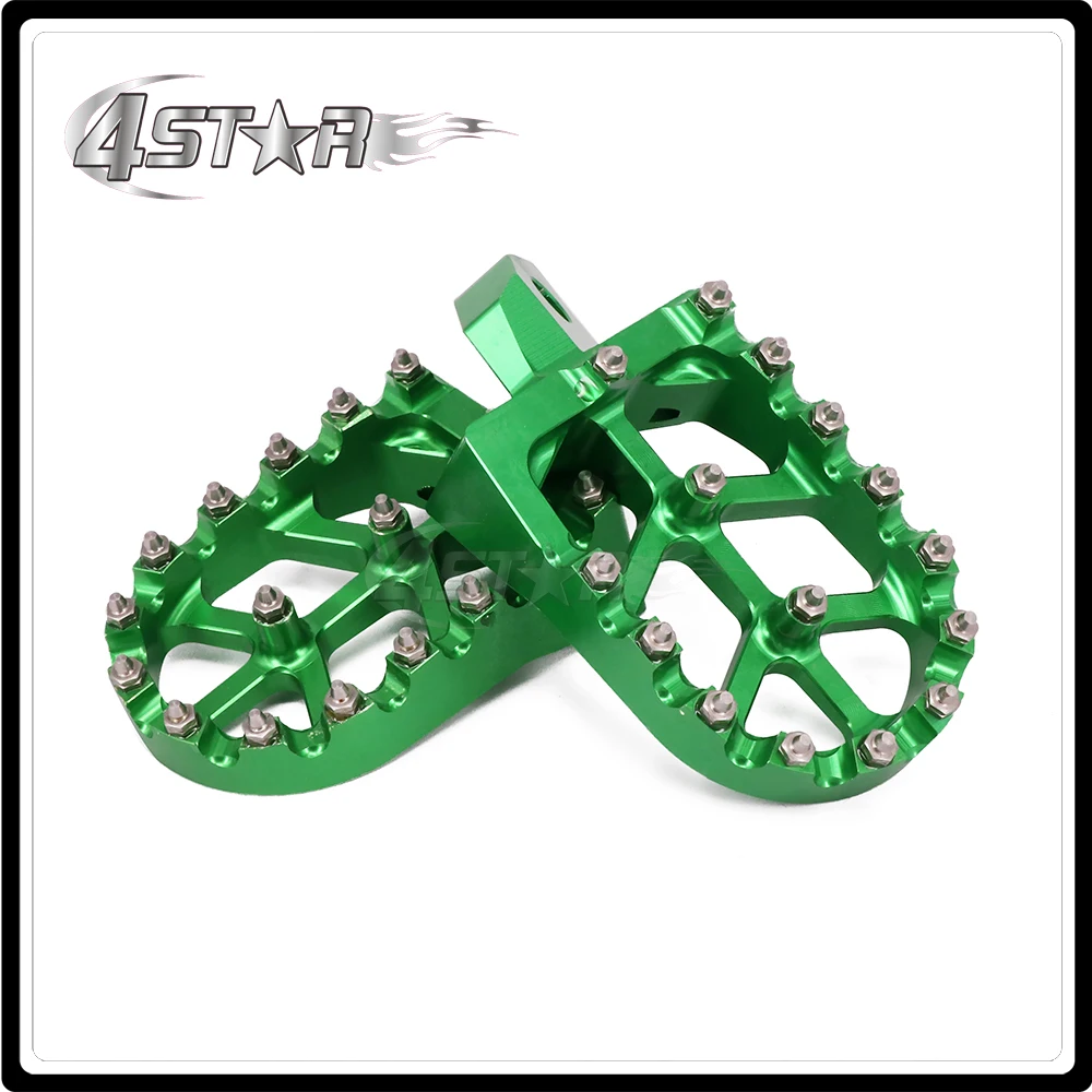 Зеленые подставки для мотоциклов с ЧПУ педалей KAWASAKI KDX200 95 05 KDX200R 97 01 KDX220R 02 KDX250 91 94