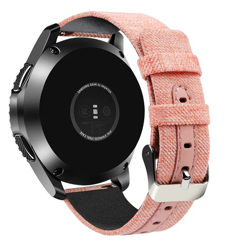 Нейлон+ кожаный ремешок для samsung Galaxy Watch 46 мм gear s3 frontier/Классический 22 мм ремешок для часов холст наручный ремень amazfit