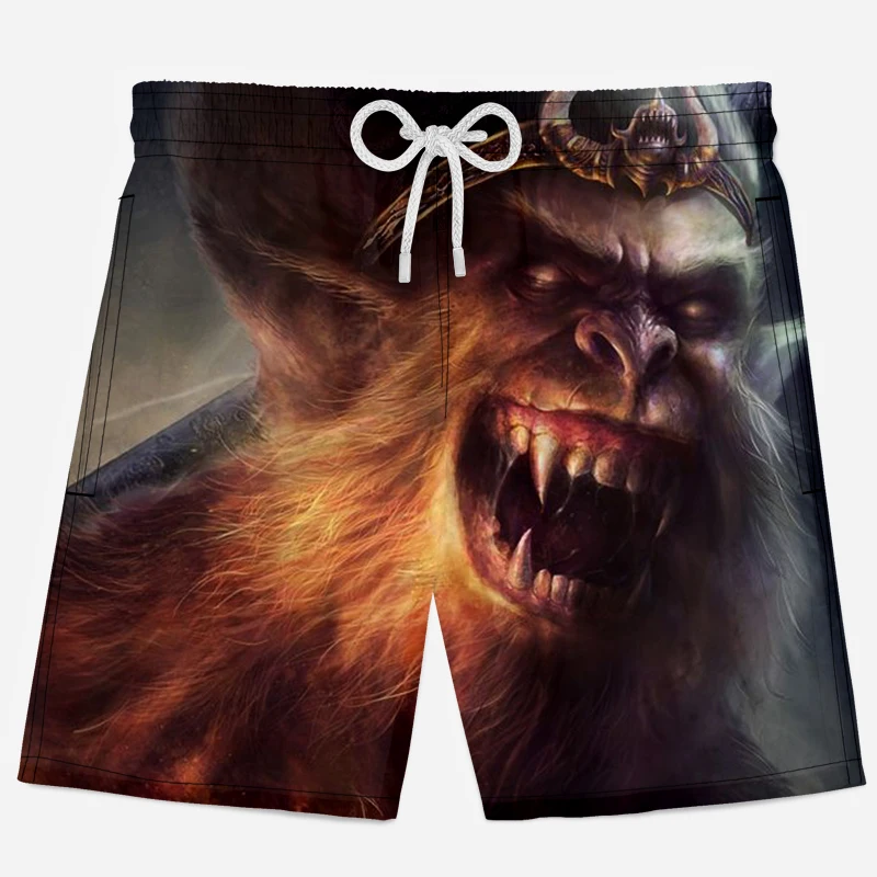 Повседневные мужские шорты с 3D принтом обезьяны дышащие быстросохнущие 3d