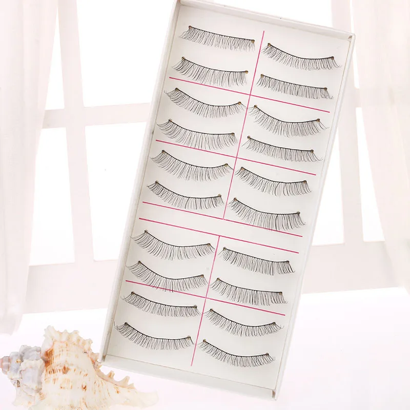 Горячие 10 пар тонкие накладные ресницы для наращивания ресниц Макияж инструмент