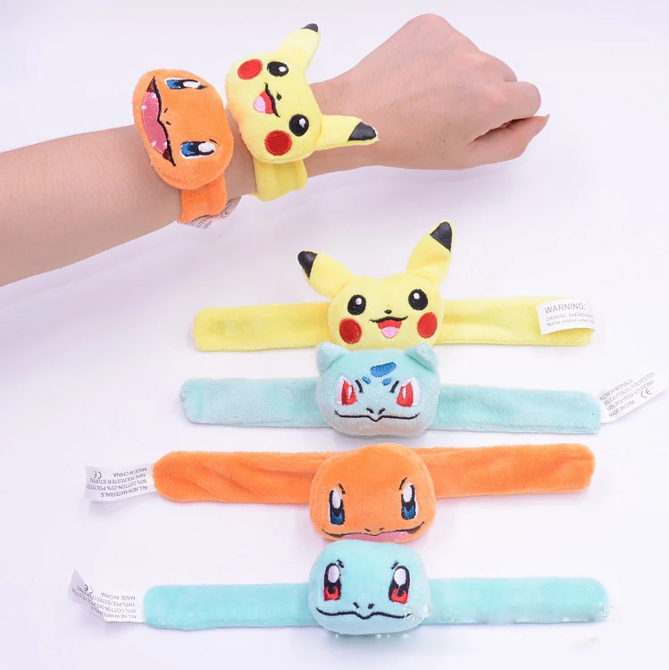 Мягкое детское кольцо Pikachu браслет на запястье с металлической памятью