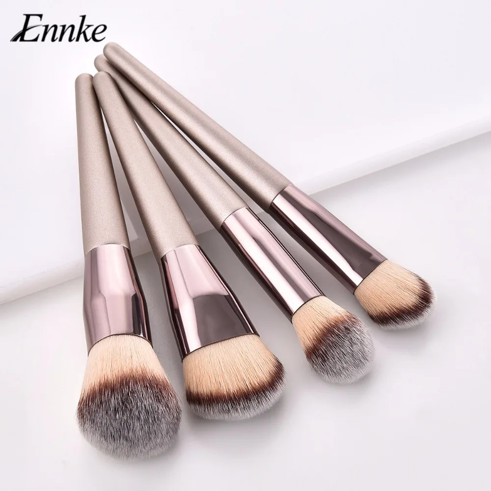 ENNKE Makeup Brushes 4 Pcs/Set Microbrush High Quality Wood Handle Synthetic Hair Powder Foundation Cosmetic Tool | Красота и